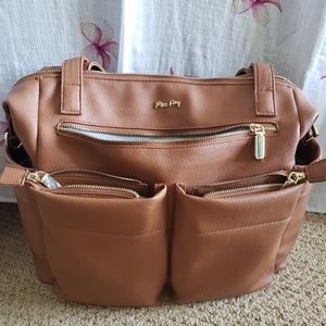 Vegan Leather Diaper Backpack Tote